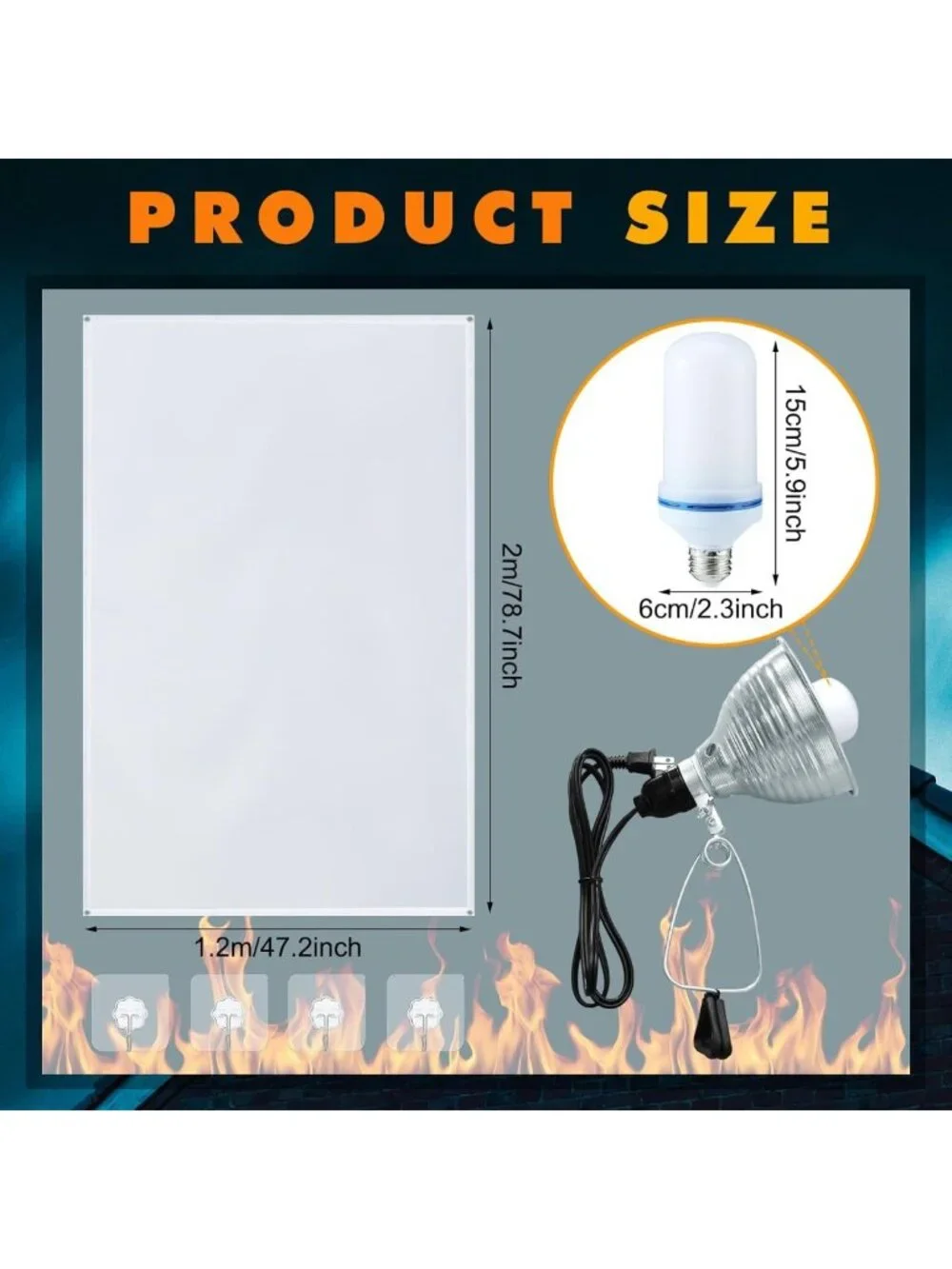 Halloween Fire Projector for Windows | Spooky House Decor & Party Decorations